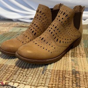 Sofft Brown Perforated Ankle Booties